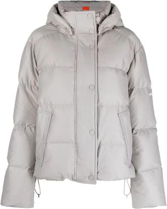 Ralph Lauren Pufferjas met afneembare capuchon - Dames - Winterjassen - Grijs - L - Katoen - Jassen