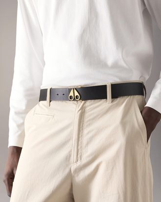 Moose Knuckles Logo Icon Belt Gold