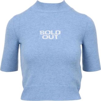 Sportmax Lichtblauwe Wol Kasjmier Trui - Dames - Coltruien - Blauw - XS - Wol - Truien & Vesten