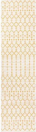 Jonathan Y Designs Ourika Moroccan Geometric Textured Weave Indoor/Outdoor Area Rug in Cream/yellow at Nordstrom, Size 5Ft 0In X 8Ft 0In