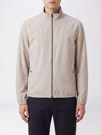 Herno Bomber Jacket in Microfiber and Faux Suede with a High Collar