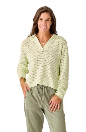 Carve Designs Morgan Polo Sweater in Honeydew at Nordstrom, Size Xx-Small