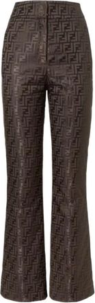 Fendi Ski Broeken - Dames - Wijde Broeken - Bruin - M - Katoen - Broeken