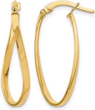 Diamond2Deal 10K Yellow Gold Fancy Twist Hoop Earrings