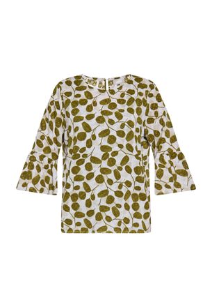 Usha Blouse Dames Wol Wit Veelkleurig