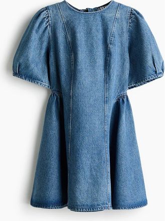 H&M Flared-skirt Denim Dress in Denim Blue at Nordstrom, Size Xx-Small