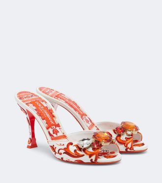 Dolce & Gabbana Majolica embellished brocade mules