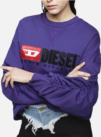Diesel Womens Diesel F ARAP Womens Sweatshirts Crew Neck Oversized Classic Pullover Sweaters - Purple - Size: 10/8