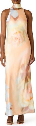 Steve Madden Jaidan Satin Scarf Maxi Dress in Coral Haze at Nordstrom, Size 12