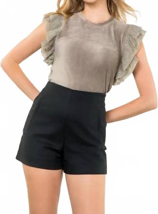 THML Clothing Mocha Mist Velvet Blouse In Grey