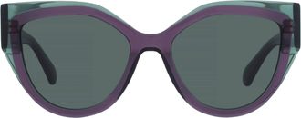 Ferragamo Green Cat Eye Ladies Sunglasses SF2004S 318 53