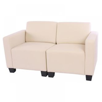 Hhg Hhg - Nunca Usado] Sof&aacute; Modular 2 Plazas Lyon, Polipiel, Crema
