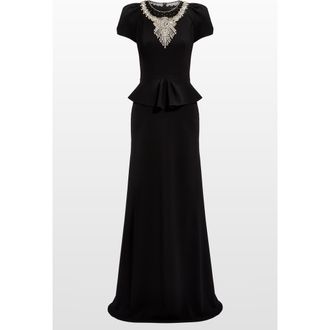 Jenny Packham Nocturne Maxi Dress in Liquorice at Nordstrom, Size 12 Uk