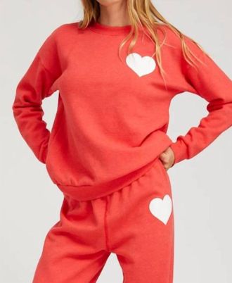 SPRWMN Heart Sweatshirt In Rouge