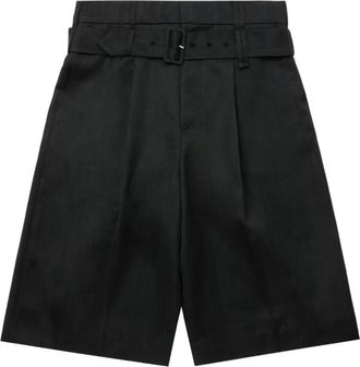 Simone Rocha Shorts plissettati con cintura - Nero
