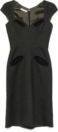 Prada Abito midi con cut-out - Grigio