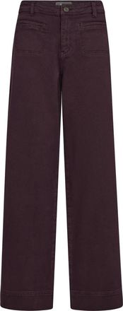 Mos Mosh Elegant Wide Leg Pants Fudge - Dames - Wijde Broeken - Bruin - W25 - Broeken