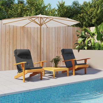 vidaXL Cojines Para Silla Adirondack 2 Uds Tela Oxford Negro Vidaxl