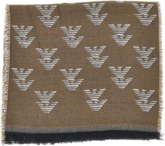 Emporio Armani Knitted scarf with Eagle motif Woman One Size
