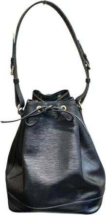 Louis Vuitton Black Noir Leather Handbag Shoulder Bag Tote Bag (Pre-Owned)