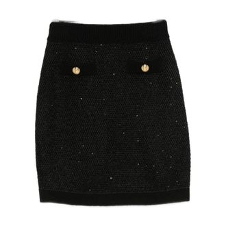 Elisabetta Franchi Gonna di maglia 110 - female - Elisabetta Franchi - Short Skirts - Black - L - Skirts