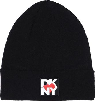 DKNY Zwarte Beanie Hoed Elegant Ontwerp - Dames - Hoeden - Zwart - L - Accessoires