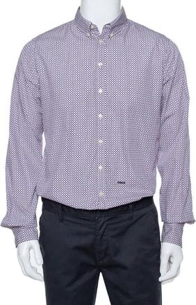 Dsquared2 Purple Printed Cotton Long Sleeve Shirt
