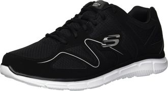 Skechers Mens Satisfaction Flash Point Sneakers, Black(Black/White), 9.5 UK (44 EU (10.5 M US))