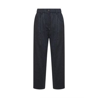 Brunello Cucinelli Tapered Trousers - female - Brunello Cucinelli - Tapered Trousers - Gray - 2XS - Trousers
