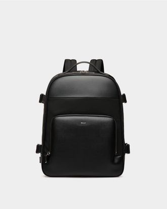 Bally Vogel Backpack In Nylon And Recycled Bovine Leather in Black+Palladio at Nordstrom