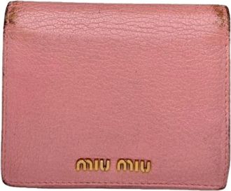 Miu Miu Pre-owned Leren Portemonnee - Dames - Vintage Accessoires - Roze - ONE Size - Leer - Vintage