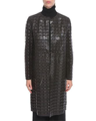 Bottega Veneta Leather Satine Coat