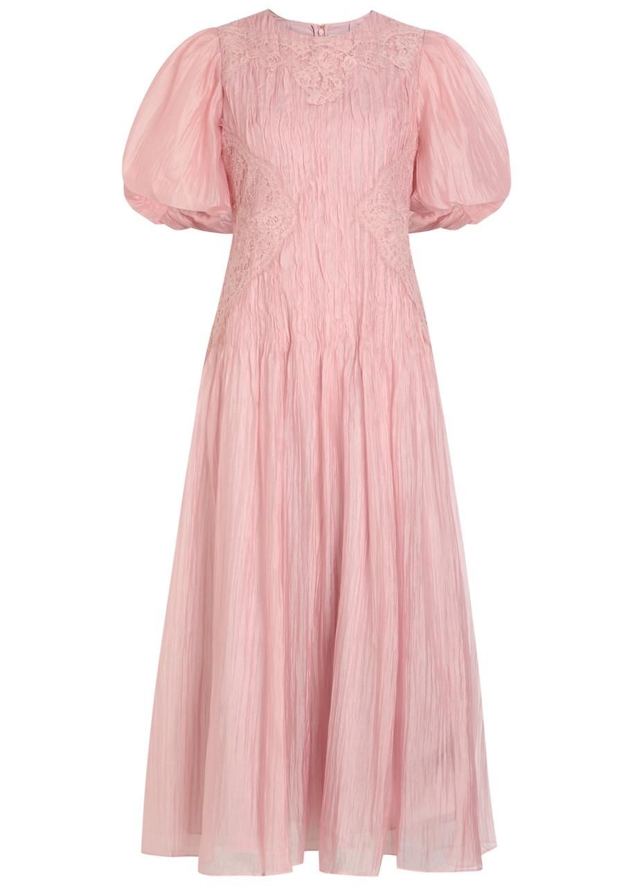chinese dress ladies Violette Bubble Hem Maxi Drs-PASTEL PINK / 10
