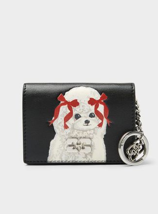 Ganni Womens Poodle recycled leather card holder