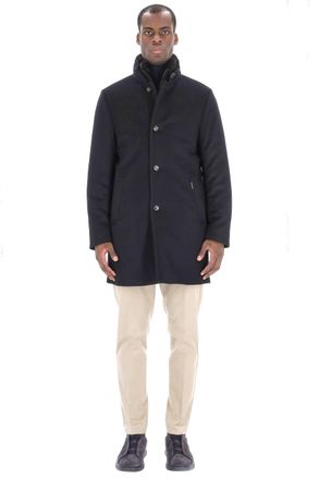 Moorer Bond-Fur-Le Wool-Cashmere Coat with Fur Collar