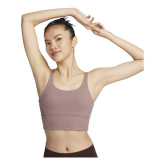 Nike (WMNS) Nike Zenvy Rib Light-Support Padded Longline Sports Bra Smokey Mauve FZ6508-208