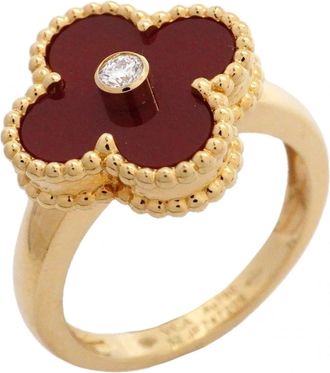 Van Cleef & Arpels Red Color Yellow Gold (18K) Band Ring (Pre-Owned)
