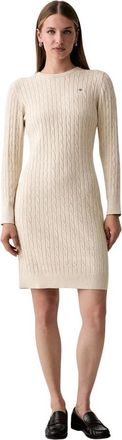 GANT Kleedjes, Dames, Beige, S, Katoen, Gebreide Jurk