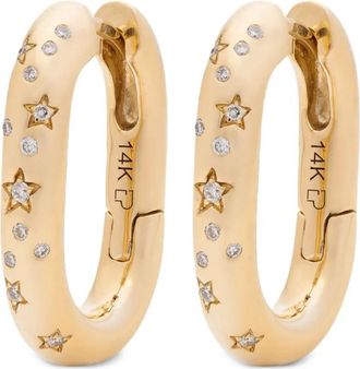 Eden Presley Orecchini a cerchio Starstruck in oro giallo 14 carati