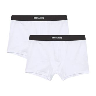 Dsquared2 Stretch katoenen logo trunks - Heren - Onderbroek - Wit - 2XL - Katoen - Ondergoed
