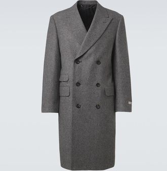Canali Double-breasted wool and silk coat