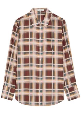 Frame Denim The Plaid Boy Cotton and Silk-blend Shirt - Red - S (UK8-10 / S)