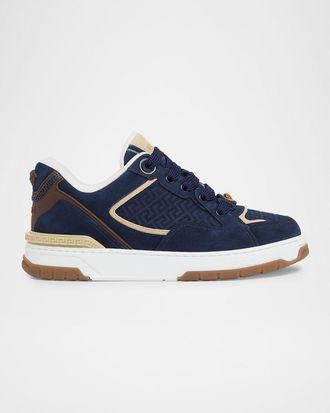 Versace Men & apos;s Suede La Geeca Mid-Top Sneakers