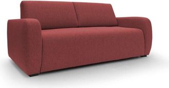 Divani.Store Divani.store - Duna Sof&aacute; Cama Convertible Con Colch&oacute;n De 20 Cm De Tela Suave Flameada E Impermeable 195 Cm (mat. 140x197) Rojo