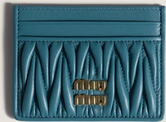 Miu Miu Matelass&eacute; nappa leather card holder