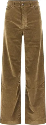 Lois Wijde broek - Dames - Wijde Broeken - Bruin - W30 - Katoen - Broeken