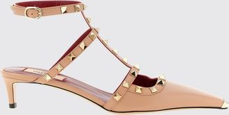 Valentino Garavani D&eacute;collet&eacute; Rockstud in pelle con borchie e tacco basso