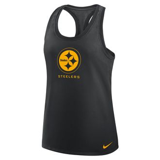 Nike Pittsburgh Steelers Hurry Up Nike Womens Dri-FIT NFL Racerback Tank Top in Black | 03E100A7L-LWB