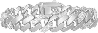 Rachel Glauber Plated Cz Cuban Bracelet