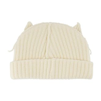 Charles Jeffrey Loverboy 052132501-ECR Chunky Ears Wool Beanie - White